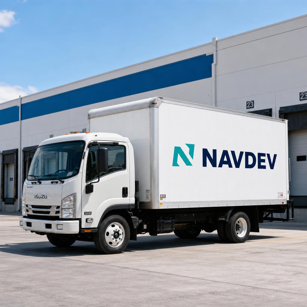 Delivery van at loading dock